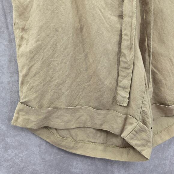 Lane Bryant Tan Linen Flat Front Bermuda Bottoms Pants Shorts Plus 14/16 - Picture 4 of 5